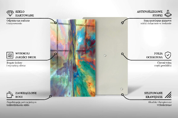 Glas Herdabdeckplatte Bunter Himmel