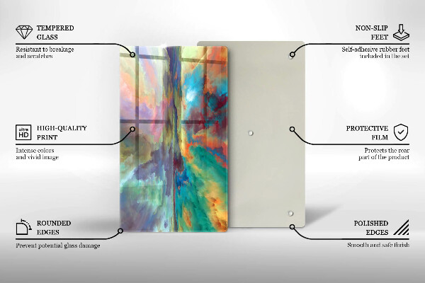 Glas Herdabdeckplatte Bunter Himmel