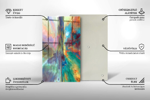 Glas Herdabdeckplatte Bunter Himmel