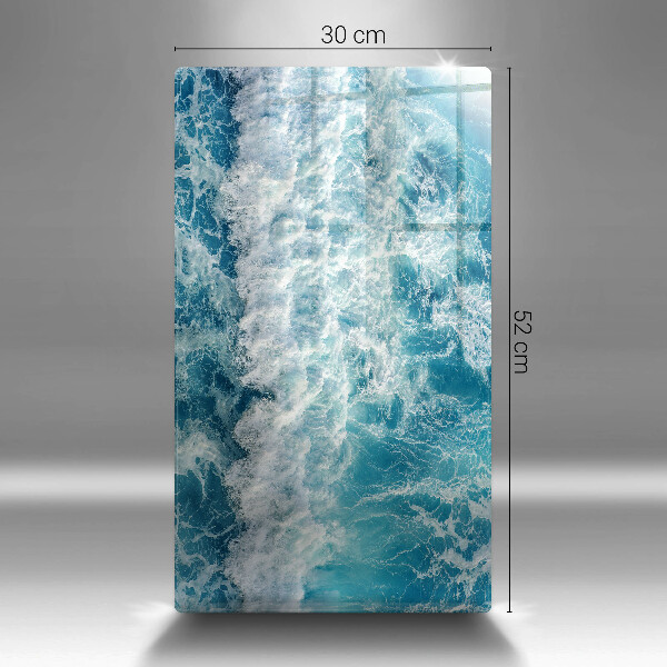 Glas Herdabdeckplatte Meerwasserwellen