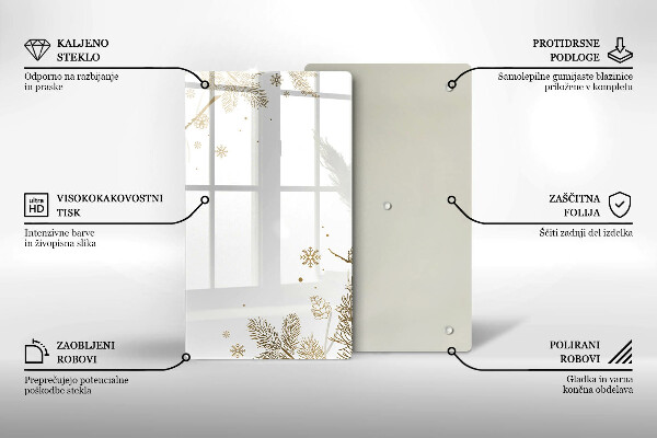 Glas Herdabdeckplatte Winterdekorationen