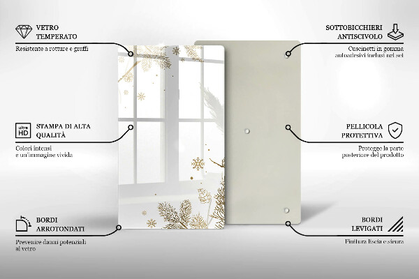 Glas Herdabdeckplatte Winterdekorationen