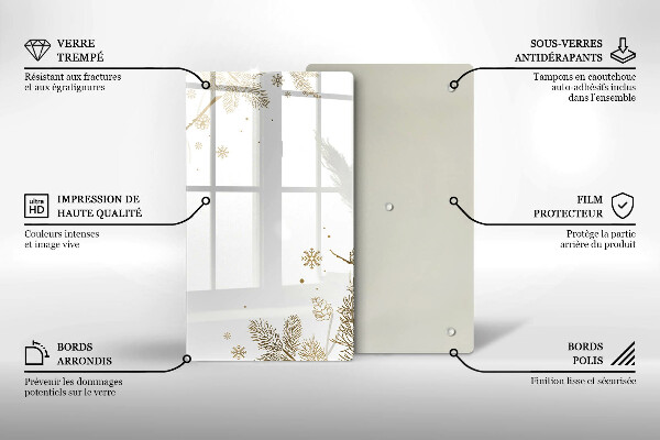 Glas Herdabdeckplatte Winterdekorationen