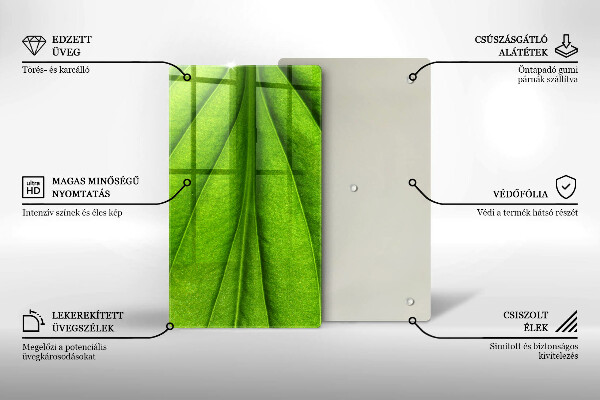Glas Ceranfeldabdeckung Spritzschutz Naturaderblatt