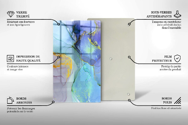 Glas Herdabdeckplatte Gebrochener Goldstein