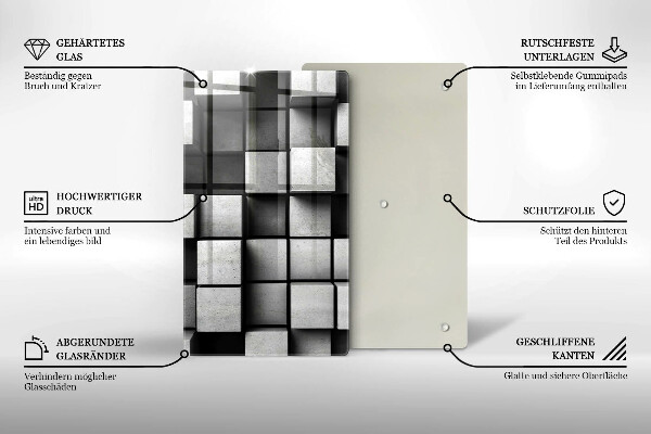 Glas Herdabdeckplatte 3D-Geometriehintergrund