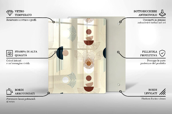 Glas Ceranfeldabdeckung Spritzschutz Modernes Linienmuster