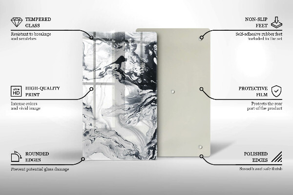 Glas Ceranfeldabdeckung Spritzschutz Tintenabstraktion