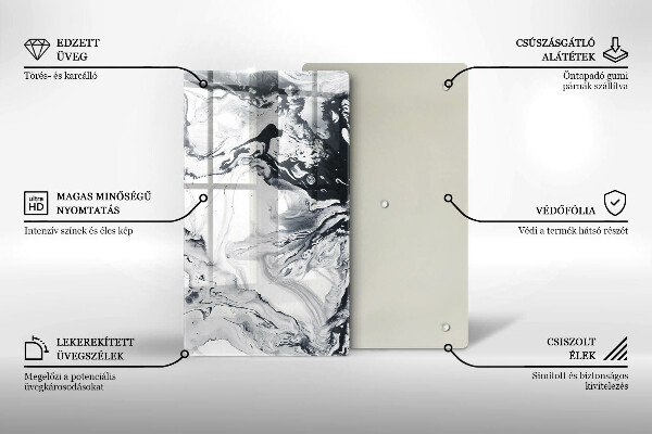 Glas Ceranfeldabdeckung Spritzschutz Tintenabstraktion