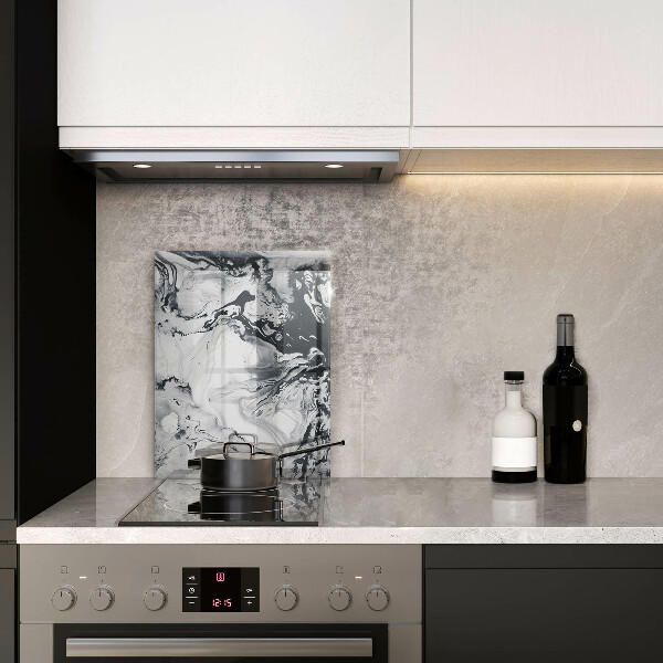 Glas Ceranfeldabdeckung Spritzschutz Tintenabstraktion