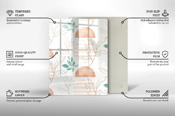 Glas Ceranfeldabdeckung Spritzschutz Moderne Abstraktion