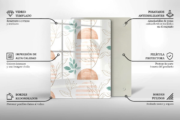 Glas Ceranfeldabdeckung Spritzschutz Moderne Abstraktion