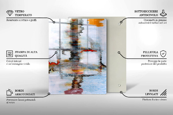 Glas Ceranfeldabdeckung Spritzschutz Malen Sie Abstraktionshintergrund