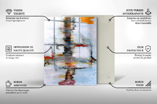 Glas Ceranfeldabdeckung Spritzschutz Malen Sie Abstraktionshintergrund