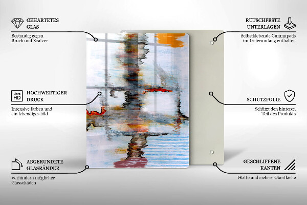 Glas Ceranfeldabdeckung Spritzschutz Malen Sie Abstraktionshintergrund