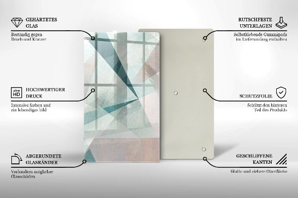 Glas Ceranfeldabdeckung Spritzschutz Scharfe Abstraktion