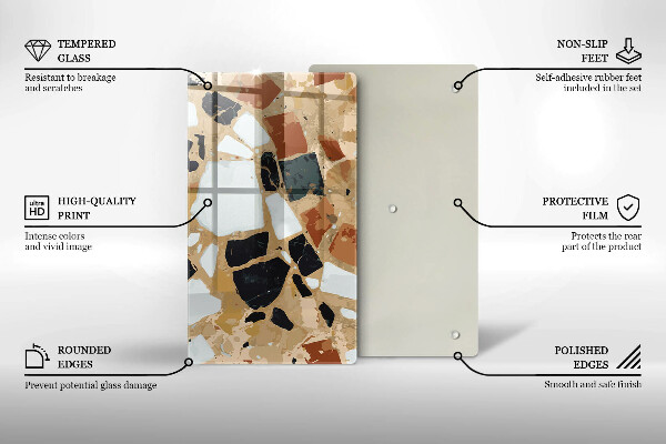 Glas Herdabdeckplatte Dekorativer Steinteller