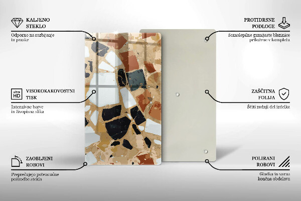 Glas Herdabdeckplatte Dekorativer Steinteller