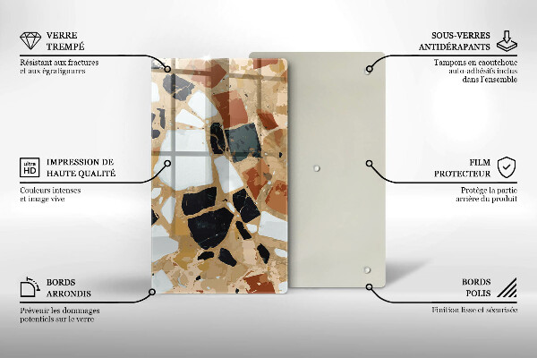 Glas Herdabdeckplatte Dekorativer Steinteller