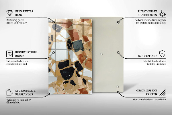 Glas Herdabdeckplatte Dekorativer Steinteller