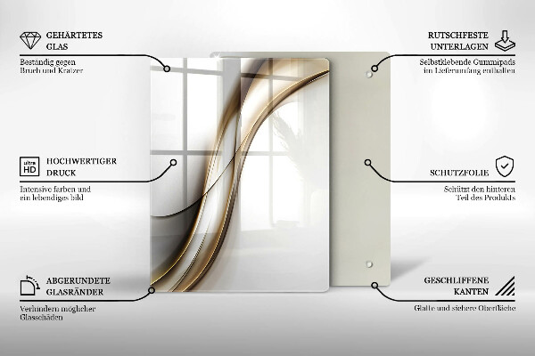 Glas Ceranfeldabdeckung Spritzschutz Boho-Pfeilmuster