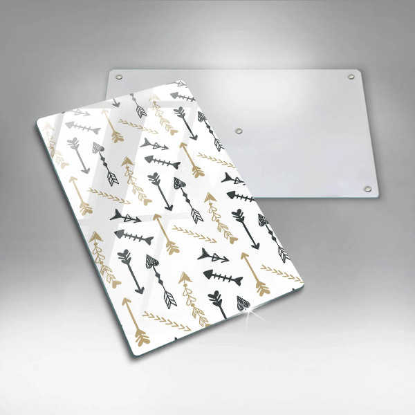 Glas Ceranfeldabdeckung Spritzschutz Boho-Pfeilmuster