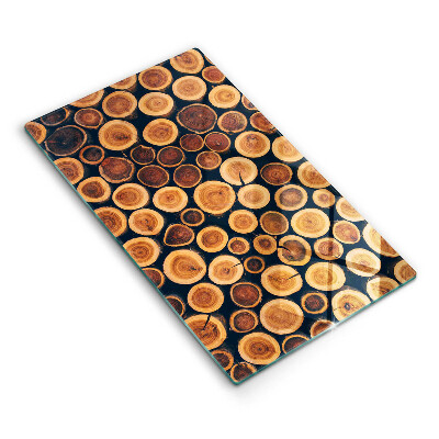 Glas Ceranfeldabdeckung Spritzschutz Baumstümpfe aus Holz