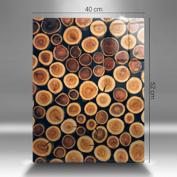 Glas Ceranfeldabdeckung Spritzschutz Baumstümpfe aus Holz