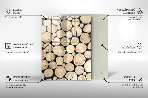 Glas Ceranfeldabdeckung Spritzschutz Baumstümpfe aus Holz