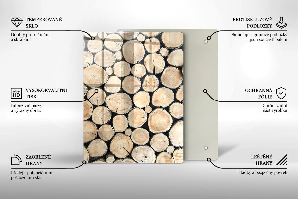 Glas Ceranfeldabdeckung Spritzschutz Baumstümpfe aus Holz