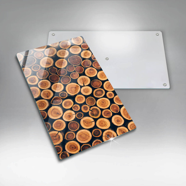 Glas Ceranfeldabdeckung Spritzschutz Baumstümpfe aus Holz