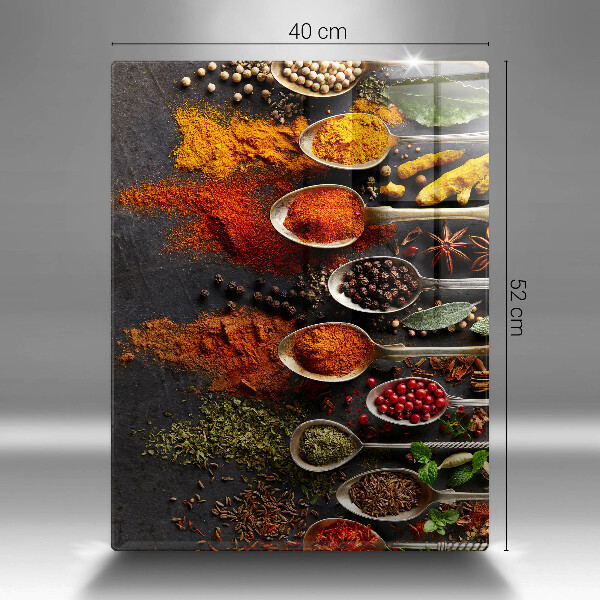 Glas Ceranfeldabdeckung Spritzschutz Löffel mit Gewürzen