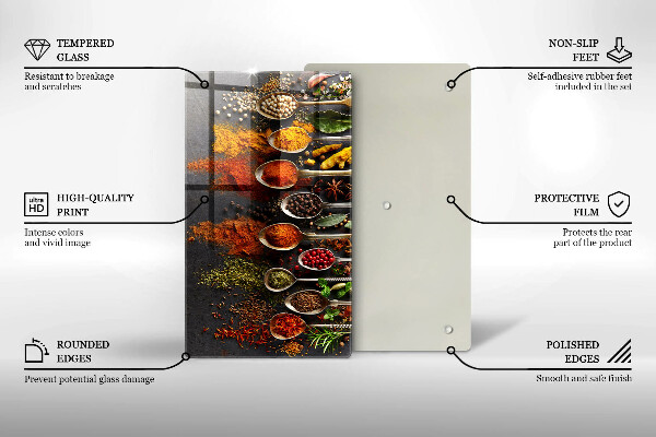 Glas Ceranfeldabdeckung Spritzschutz Löffel mit Gewürzen