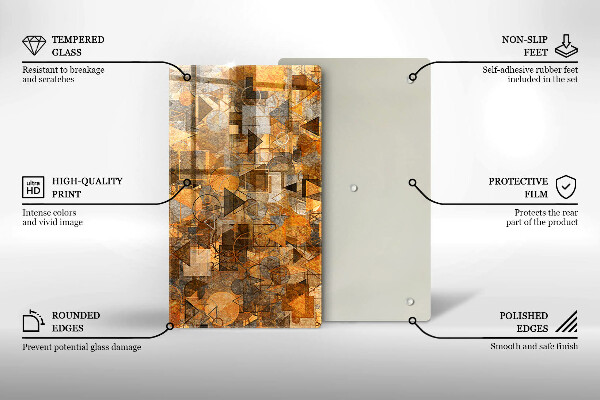 Glas Ceranfeldabdeckung Spritzschutz Nahtloses Muster aus geometrischen Figuren