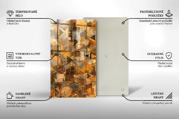 Glas Ceranfeldabdeckung Spritzschutz Nahtloses Muster aus geometrischen Figuren
