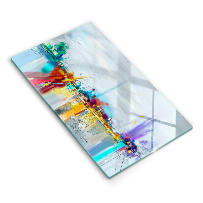 Glas Ceranfeldabdeckung Spritzschutz Gemalte Abstraktion