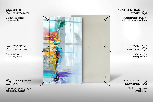 Glas Ceranfeldabdeckung Spritzschutz Gemalte Abstraktion