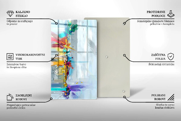 Glas Ceranfeldabdeckung Spritzschutz Gemalte Abstraktion