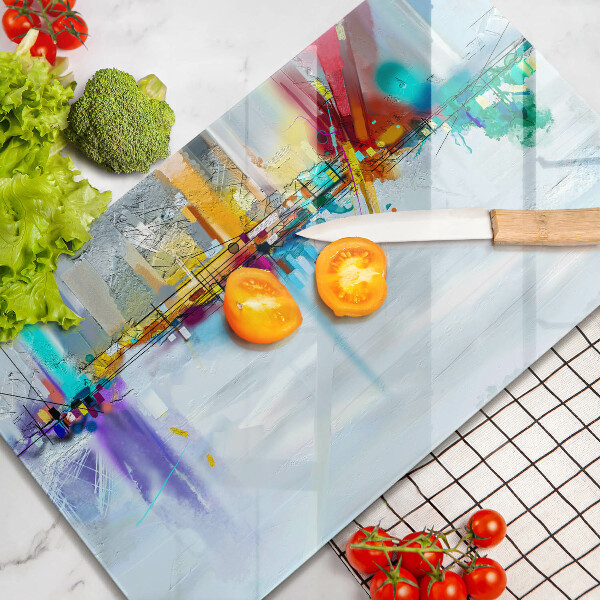 Glas Ceranfeldabdeckung Spritzschutz Gemalte Abstraktion