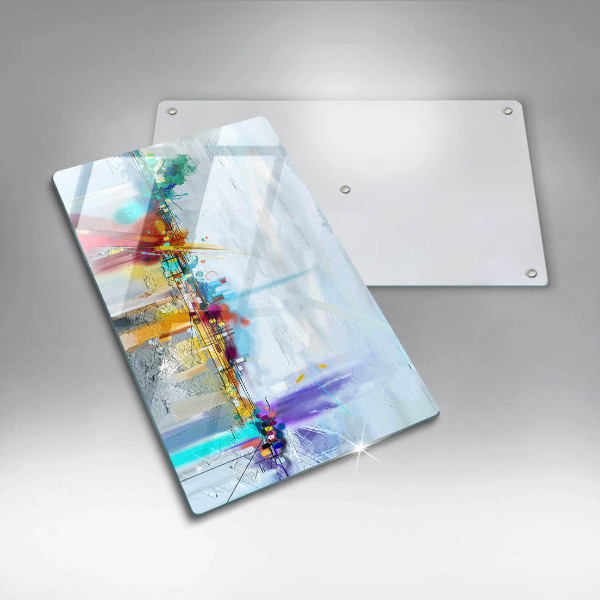 Glas Ceranfeldabdeckung Spritzschutz Gemalte Abstraktion