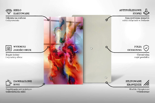 Glas Ceranfeldabdeckung Spritzschutz Rauchige Abstraktion