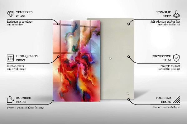 Glas Ceranfeldabdeckung Spritzschutz Rauchige Abstraktion