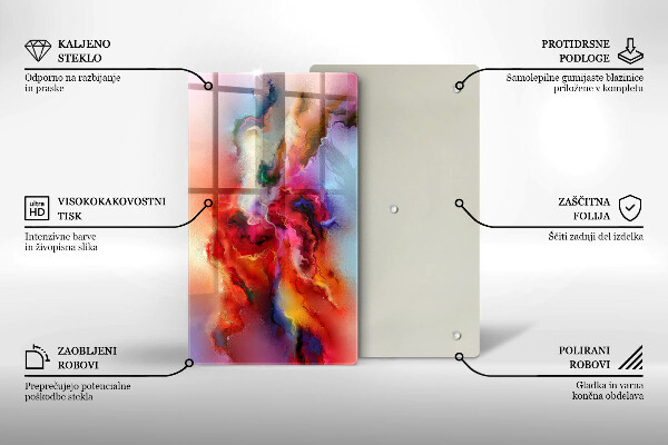 Glas Ceranfeldabdeckung Spritzschutz Rauchige Abstraktion