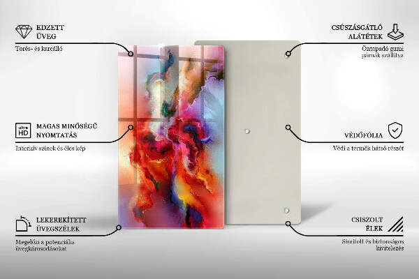 Glas Ceranfeldabdeckung Spritzschutz Rauchige Abstraktion