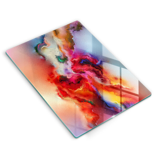 Glas Ceranfeldabdeckung Spritzschutz Rauchige Abstraktion