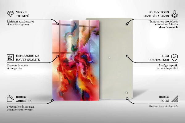 Glas Ceranfeldabdeckung Spritzschutz Rauchige Abstraktion