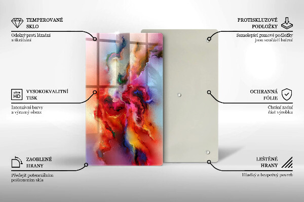 Glas Ceranfeldabdeckung Spritzschutz Rauchige Abstraktion