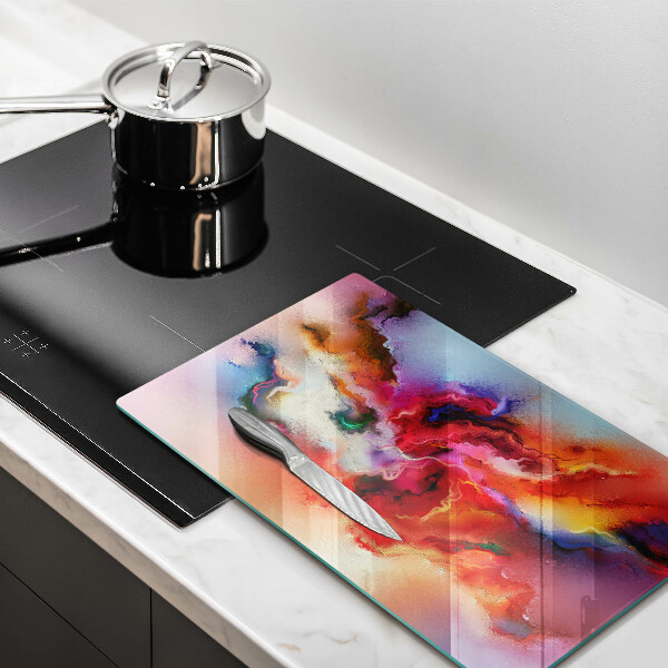 Glas Ceranfeldabdeckung Spritzschutz Rauchige Abstraktion