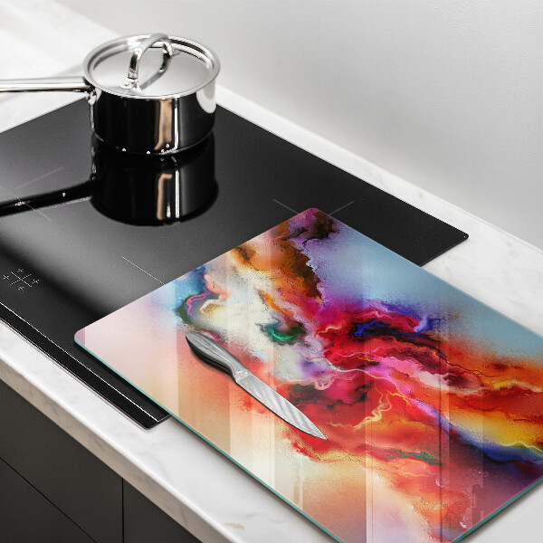 Glas Ceranfeldabdeckung Spritzschutz Rauchige Abstraktion