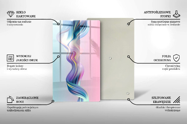 Glas Herdabdeckplatte Pastellabstraktion
